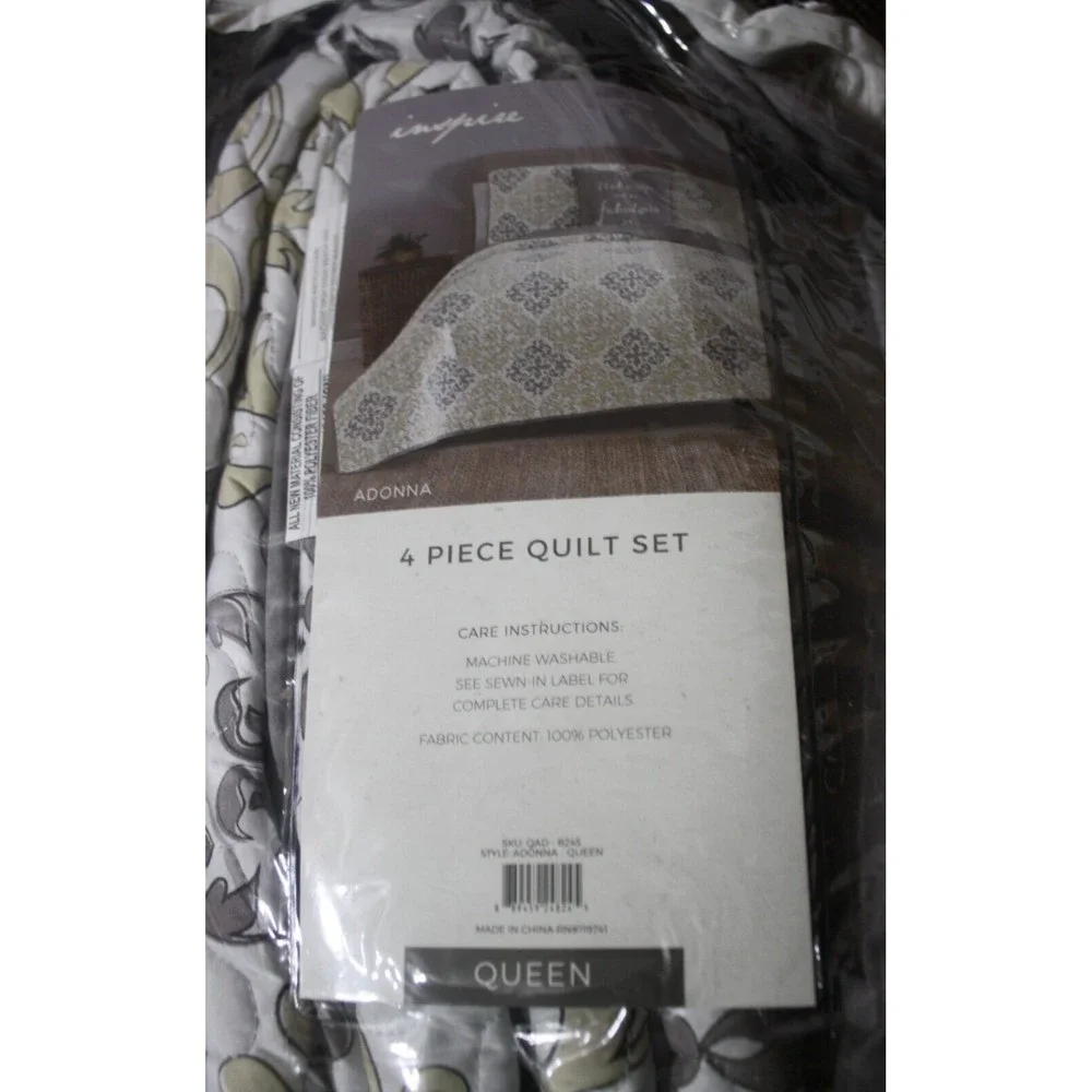 4 Piece Quilt Set Inspire Adonna Queen Sz 